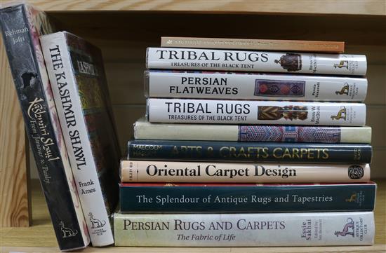 A quantity of reference books relating to World Rugs and Cashmere Shawls